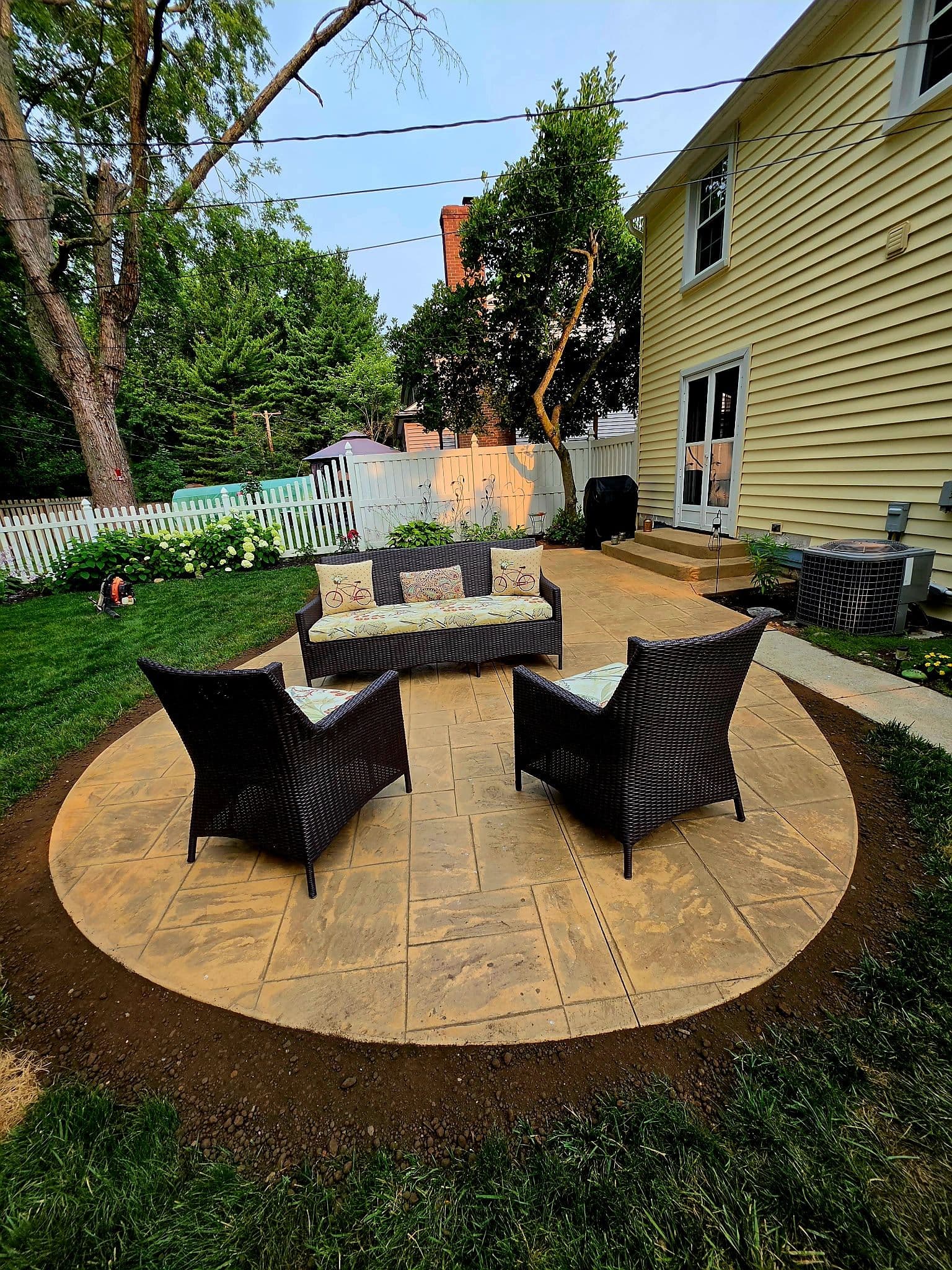 Old Deck Out Stamped Concrete Patio In North Olmsted image