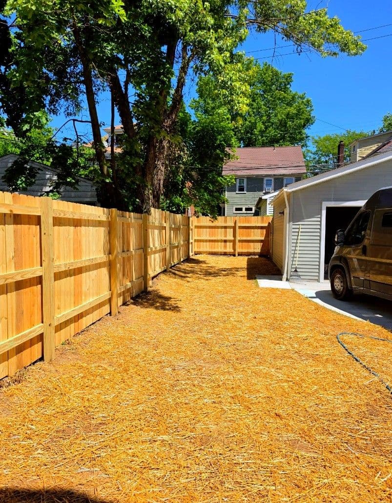 Wood Privacy Fence and Driveway Gate Install in Cleveland Heights image