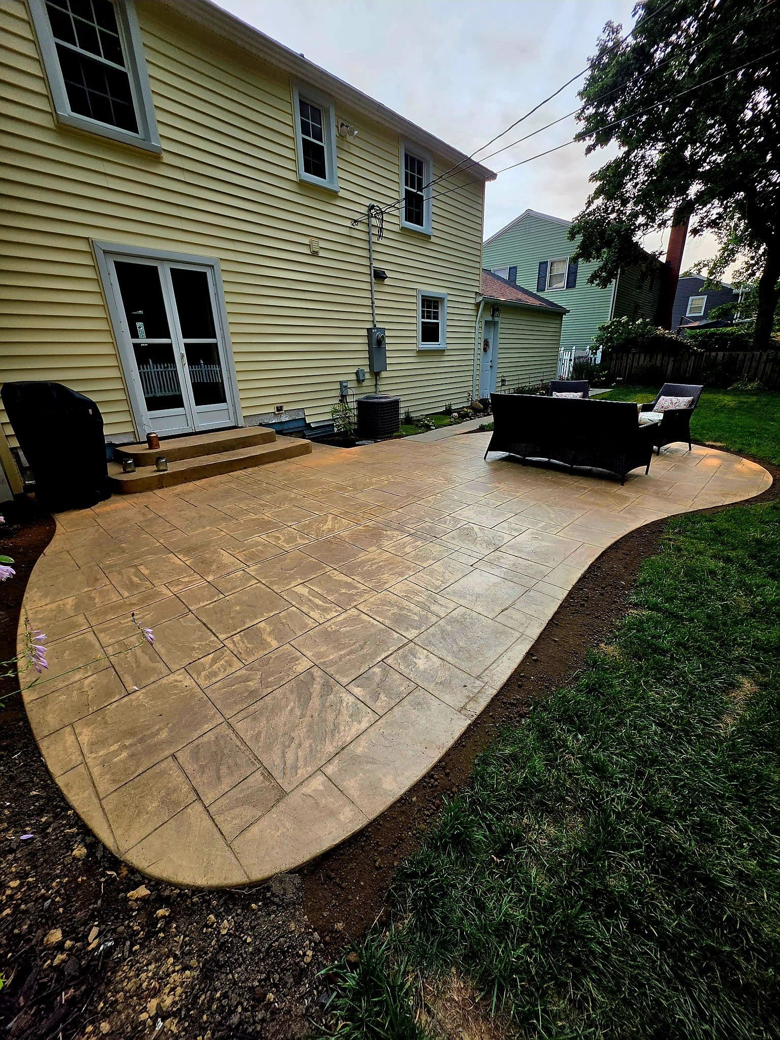 Gallery photos for Old Deck Out Stamped Concrete Patio In North Olmsted: Image #1